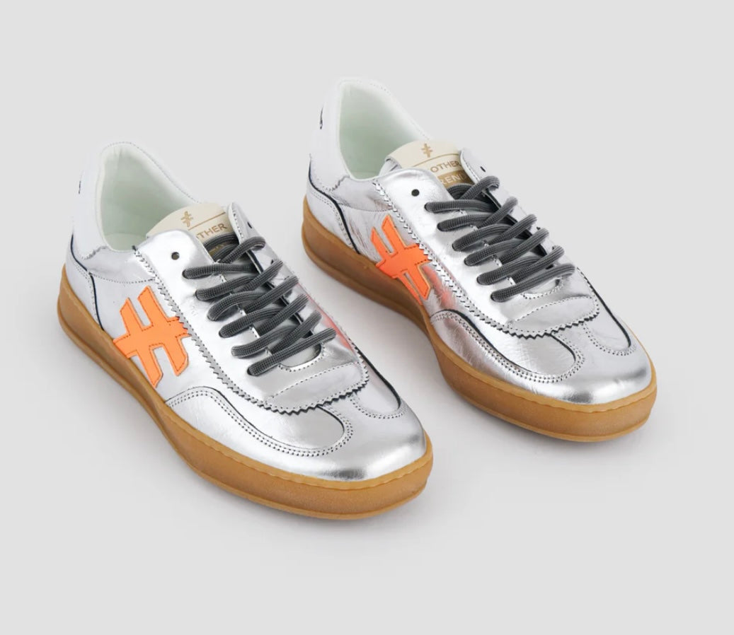 ANOTHER TREND silver leather sneakers