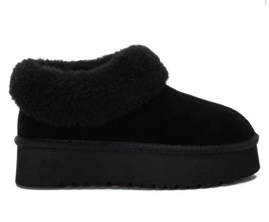 Carmela black  suede platform boot/slippers