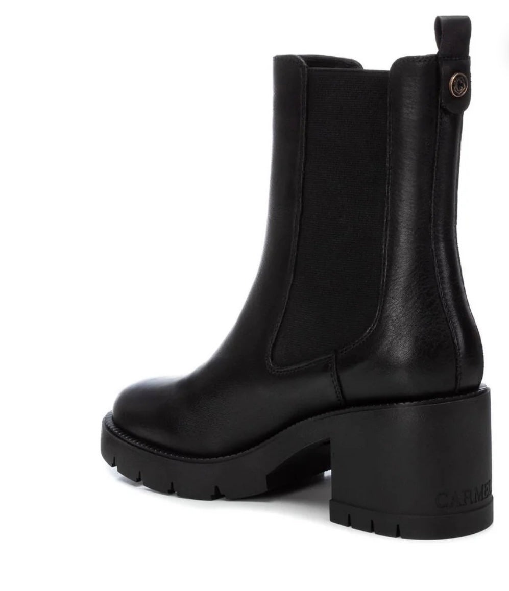 Carmela black leather ankle  boots