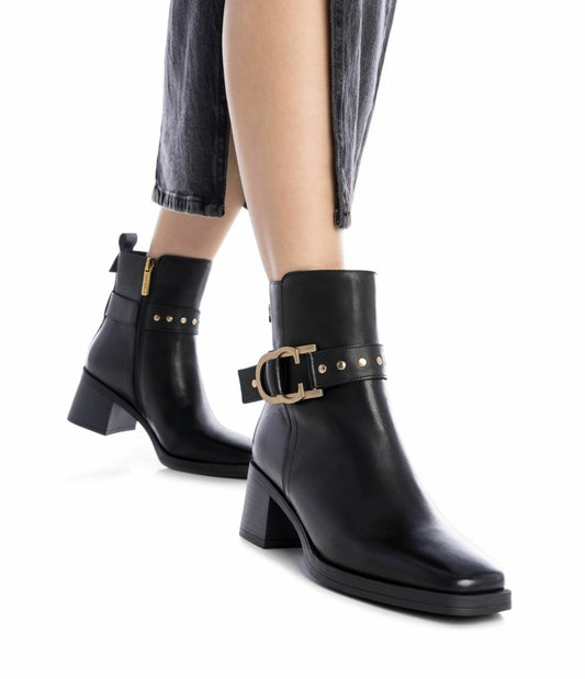 Carmela black leather ankle boots