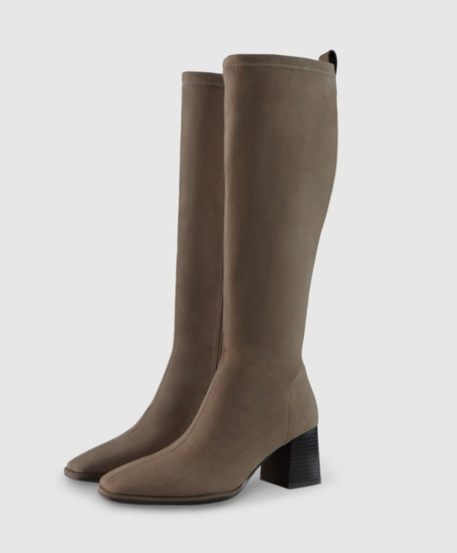 Lodi knee high taupe suede boots