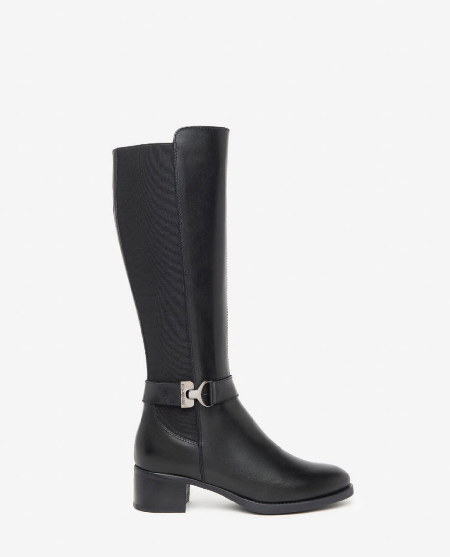 NeroGiardini black leather knee high boot