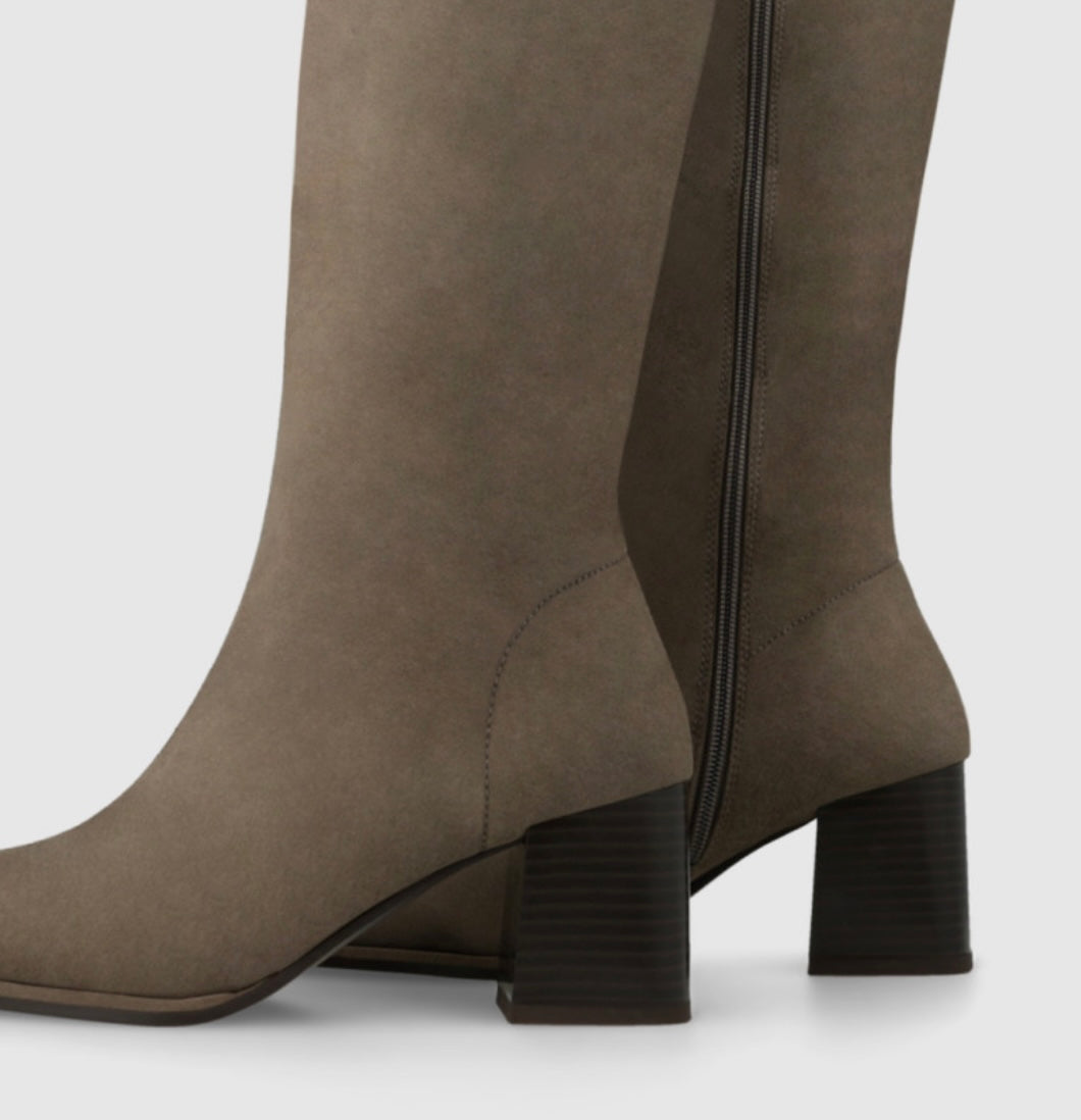 Lodi knee high taupe suede boots