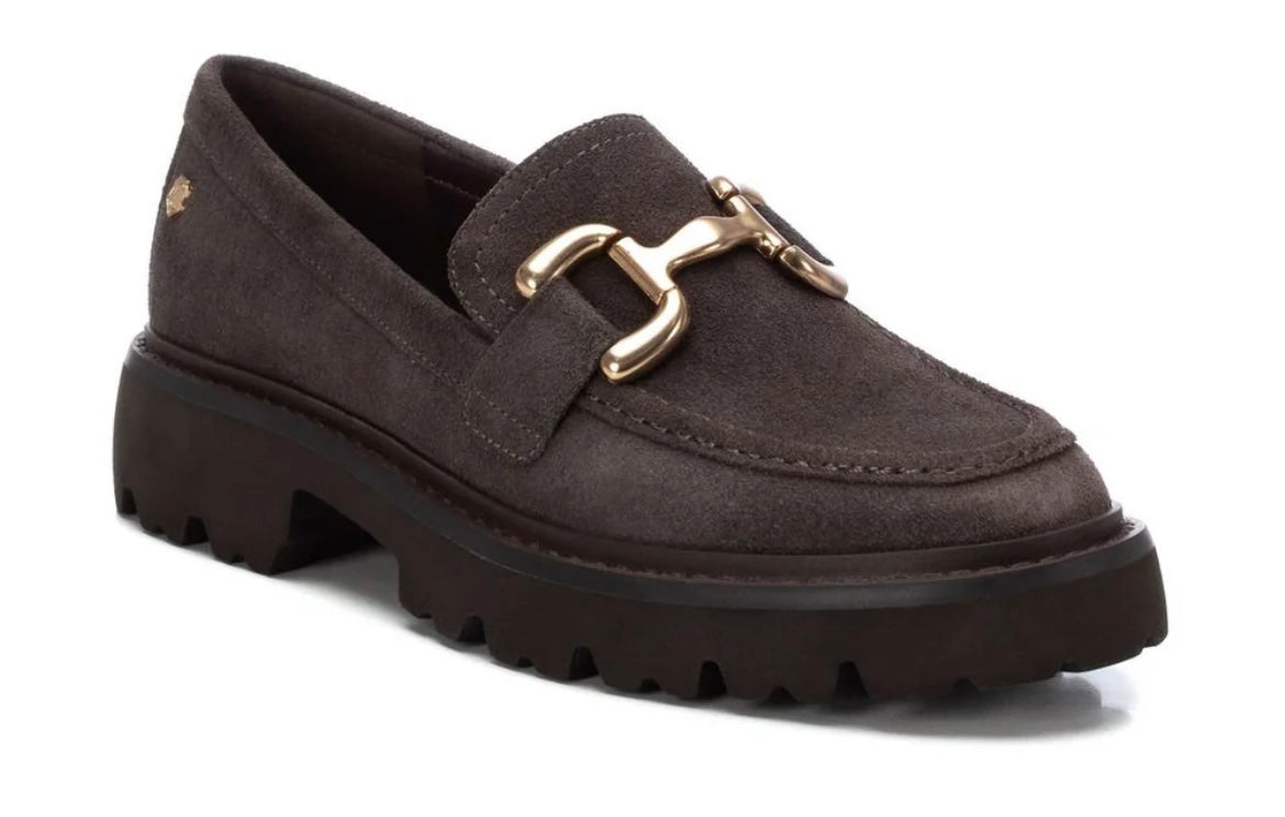 Carmela  grey  moccasins