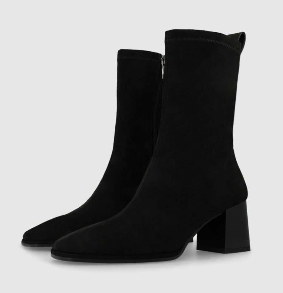 Lodi black suede ankle boots