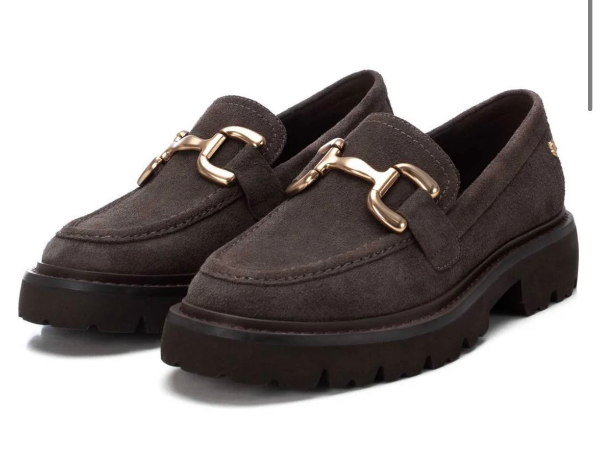 Carmela  grey  moccasins