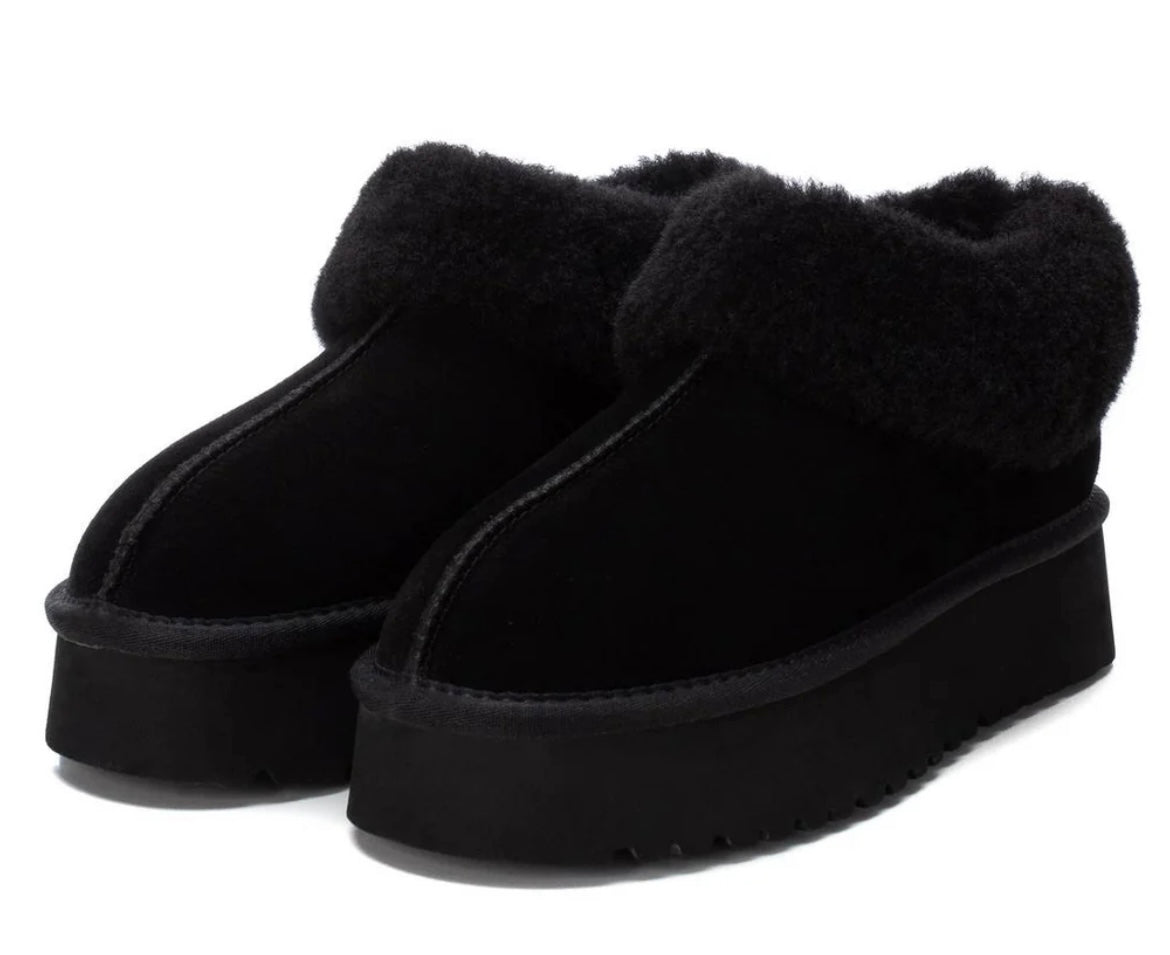 Carmela black  suede platform boot/slippers