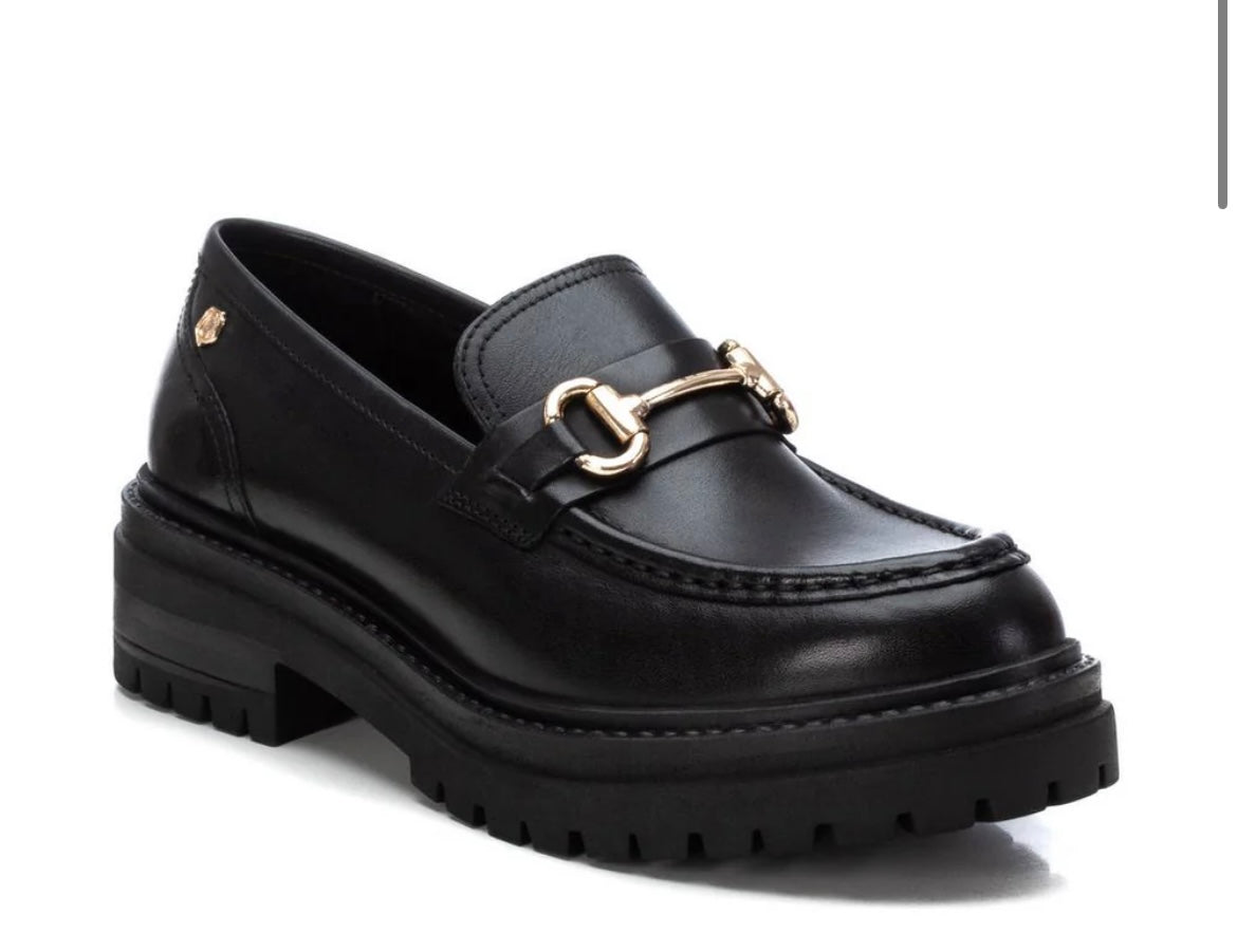 Carmela black leather moccasins