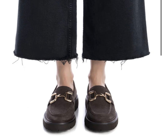 Carmela  grey  moccasins