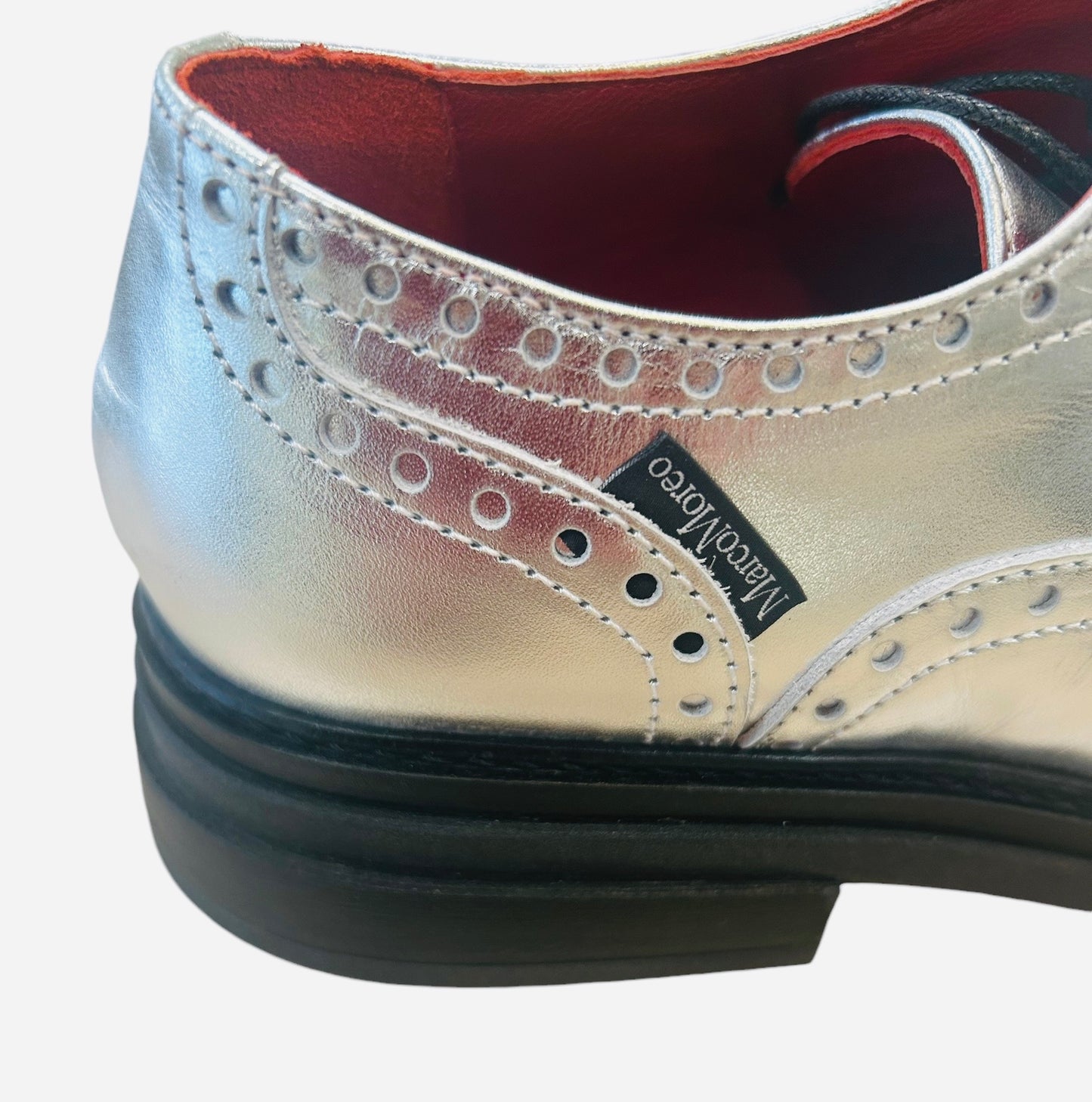 Marco Moreo silver leather  brogue