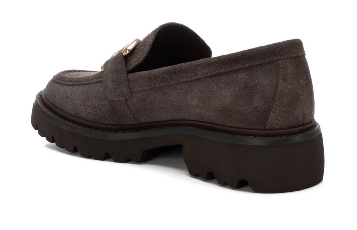 Carmela  grey  moccasins