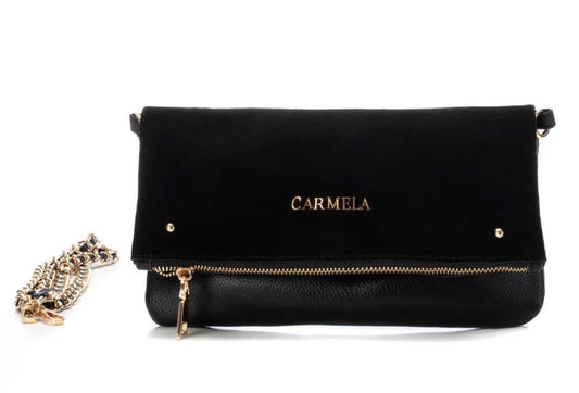 Carmela black leather shoulder bag