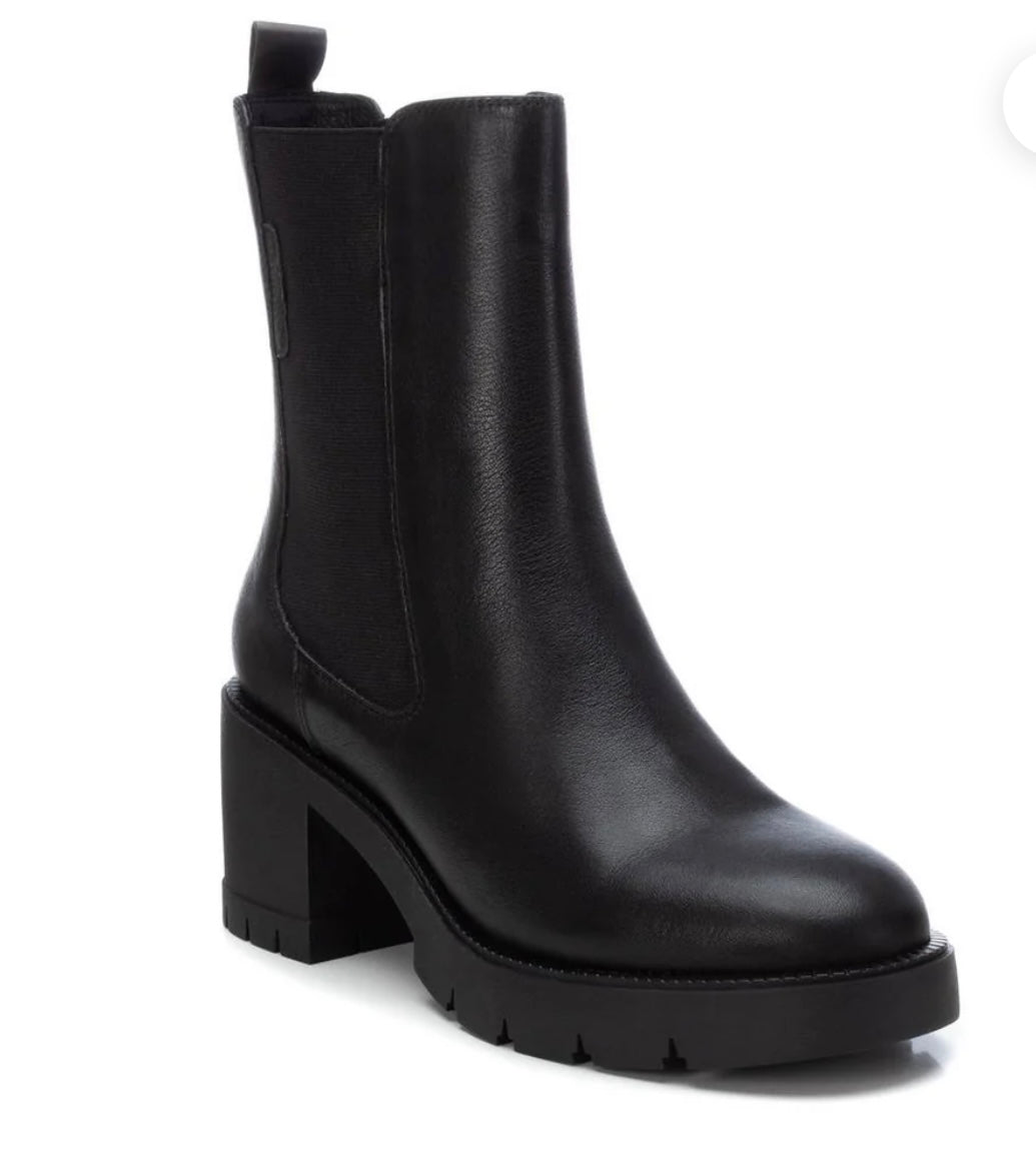 Carmela black leather ankle  boots