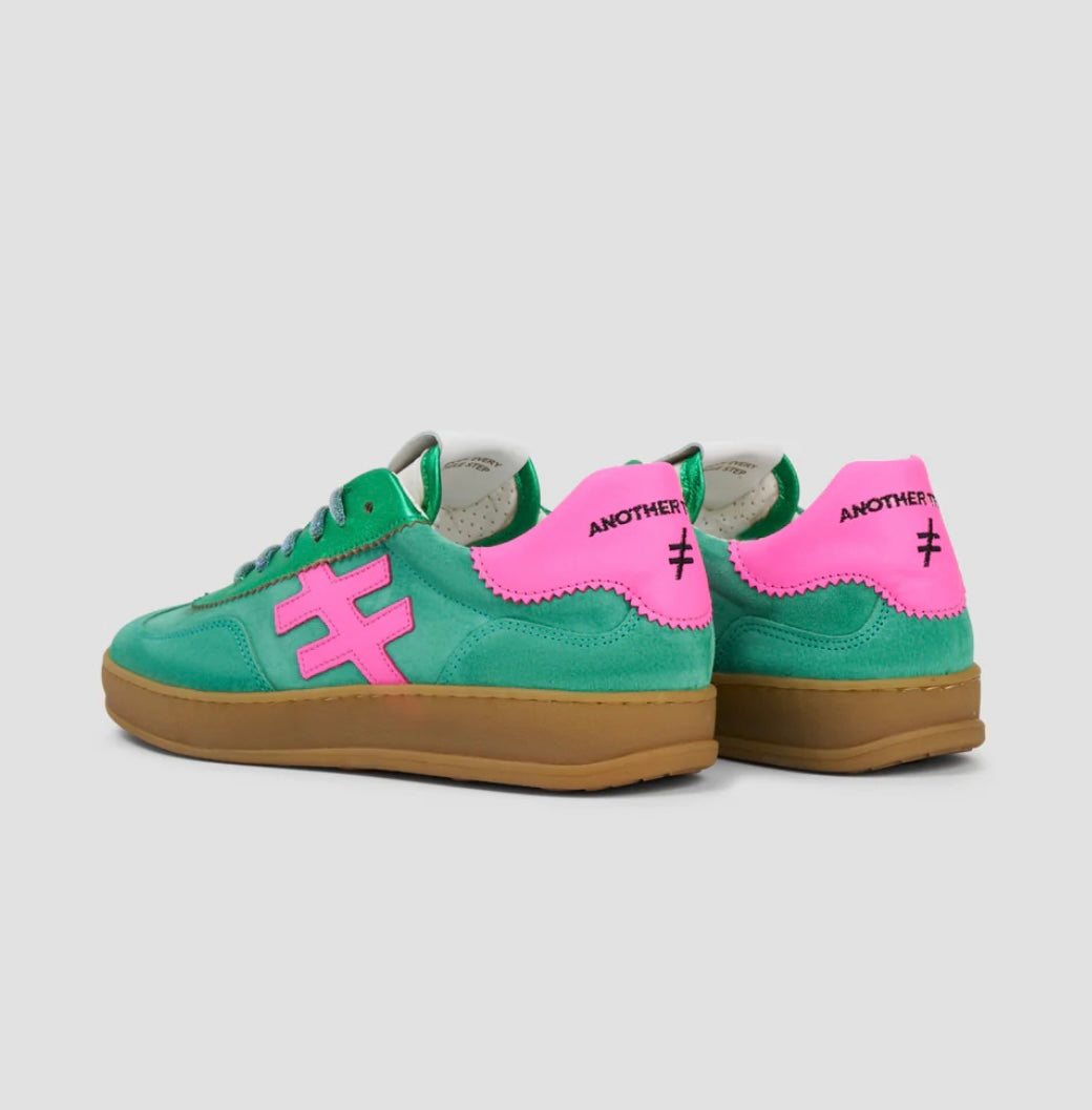 ANOTHER TREND green and pink sneakers