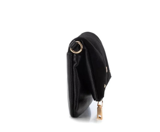 Carmela black leather shoulder bag