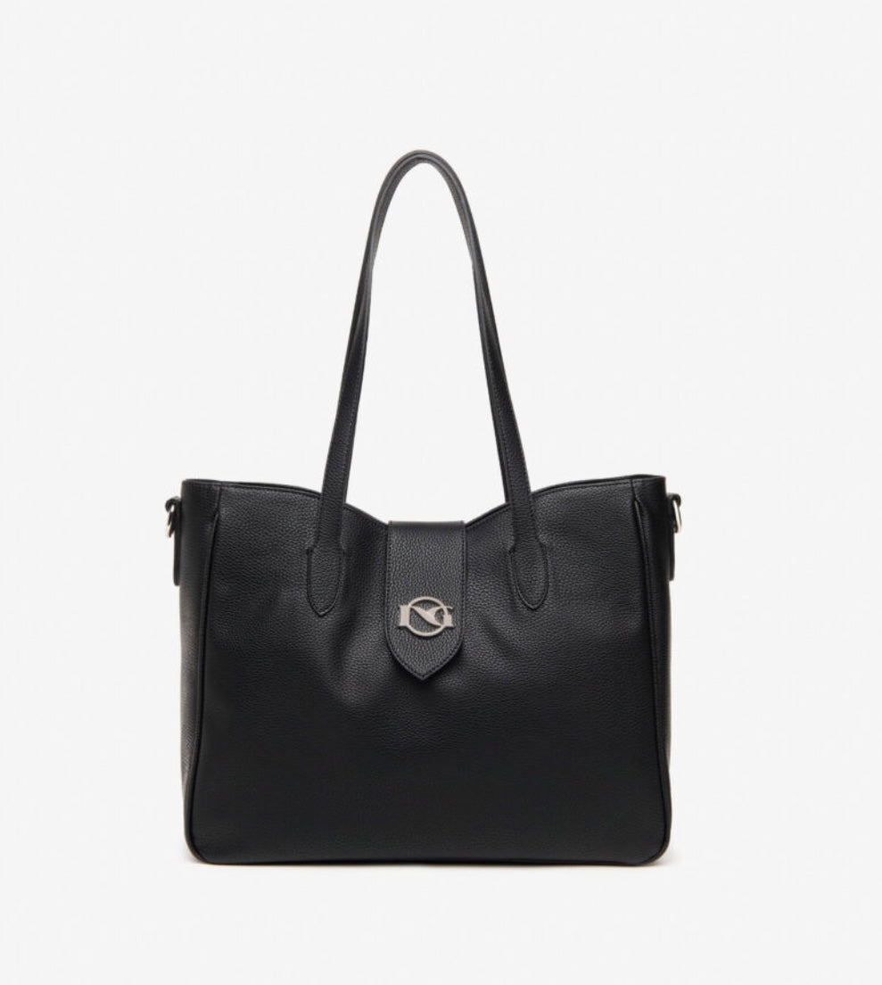 Nerogiardini black leather tote bag