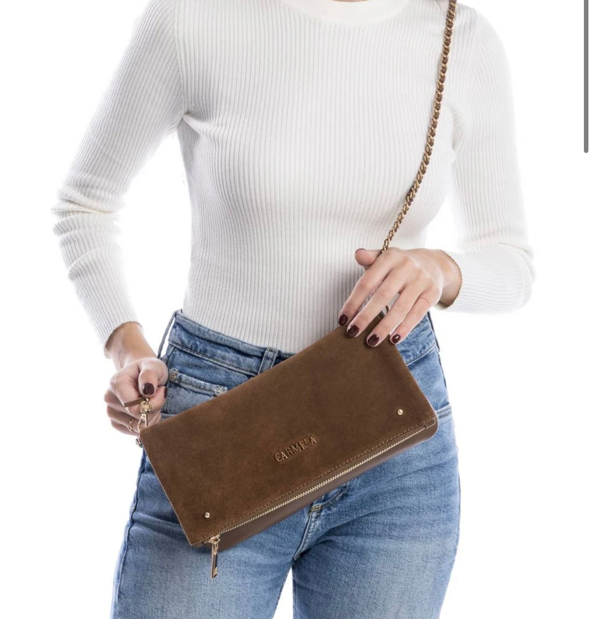 Carmela tan leather shoulder bag