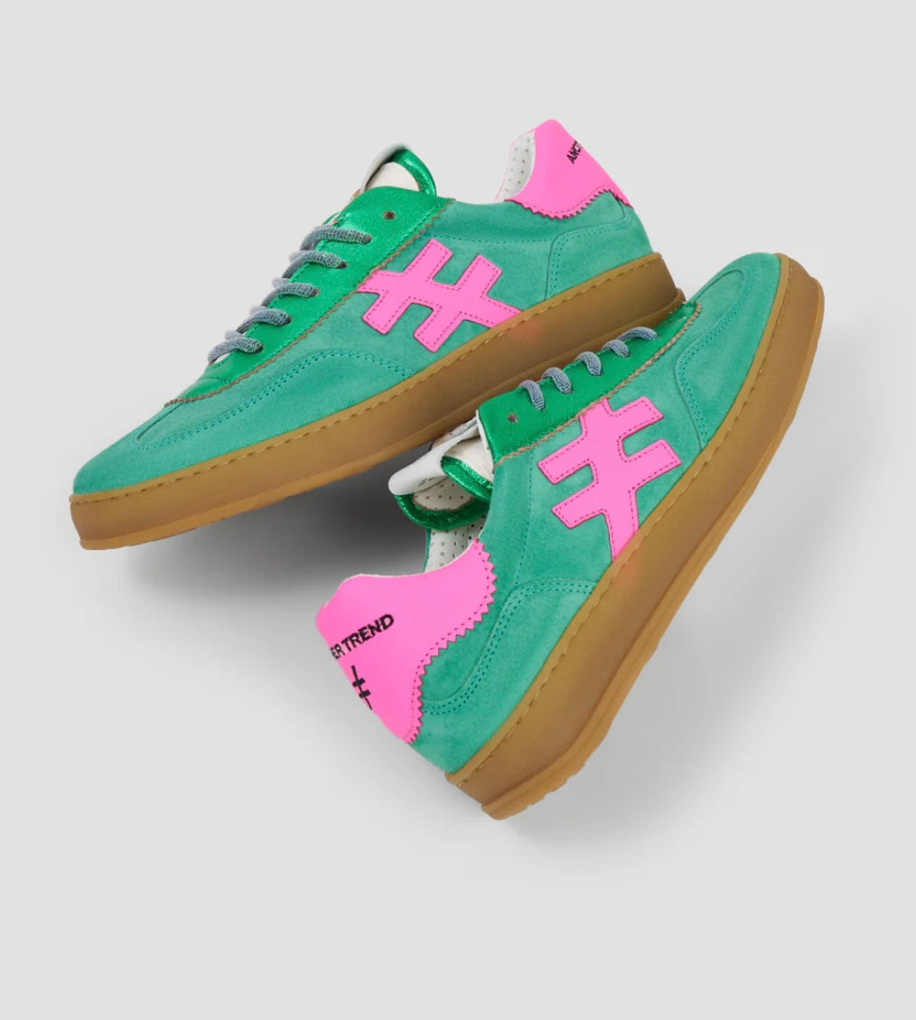 ANOTHER TREND green and pink sneakers