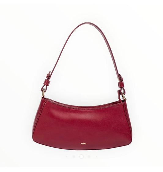 ALĒO Maria cranberry leather shoulder bag