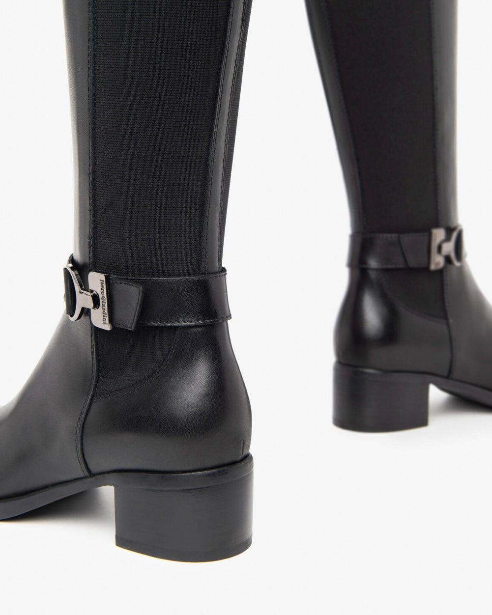 NeroGiardini black leather knee high boot