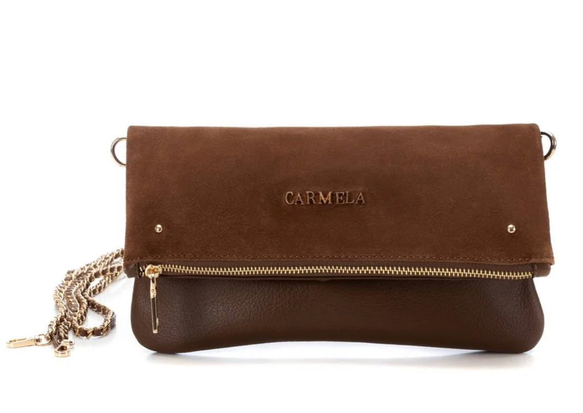 Carmela tan leather shoulder bag