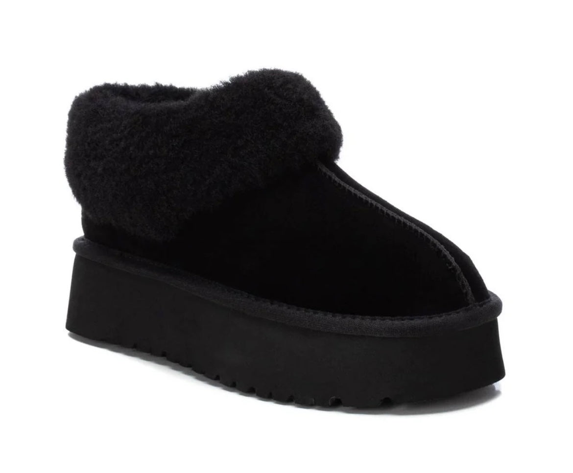 Carmela black  suede platform boot/slippers