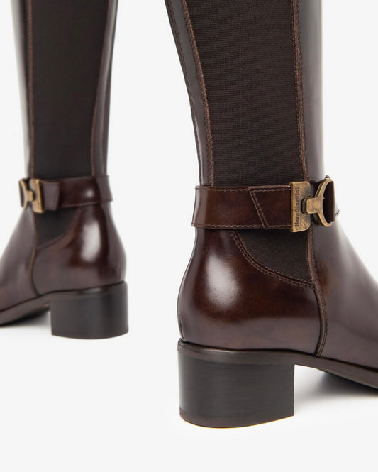 NeroGiardini brown leather knee high boot