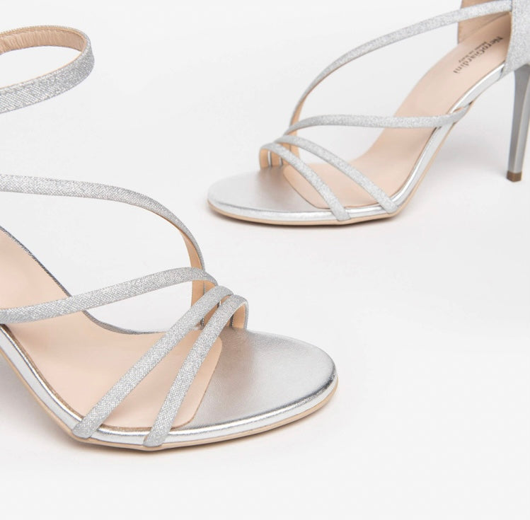 NeroGiardini silver sparkle sandal - Melissakshoes