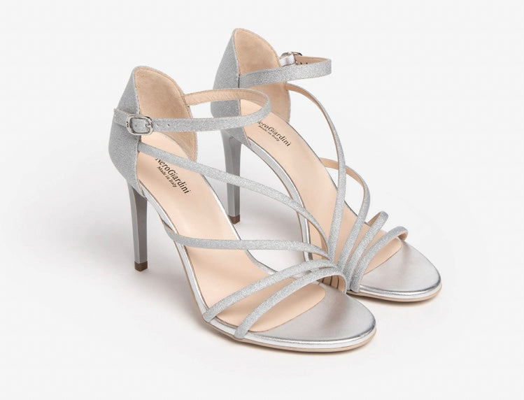 NeroGiardini silver sparkle sandal - Melissakshoes